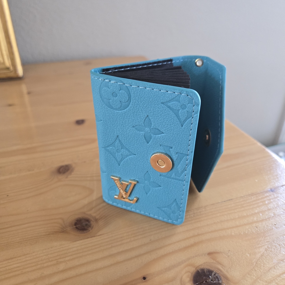 Turquoise Blue Monogram Wallet - Picture 2 of 3